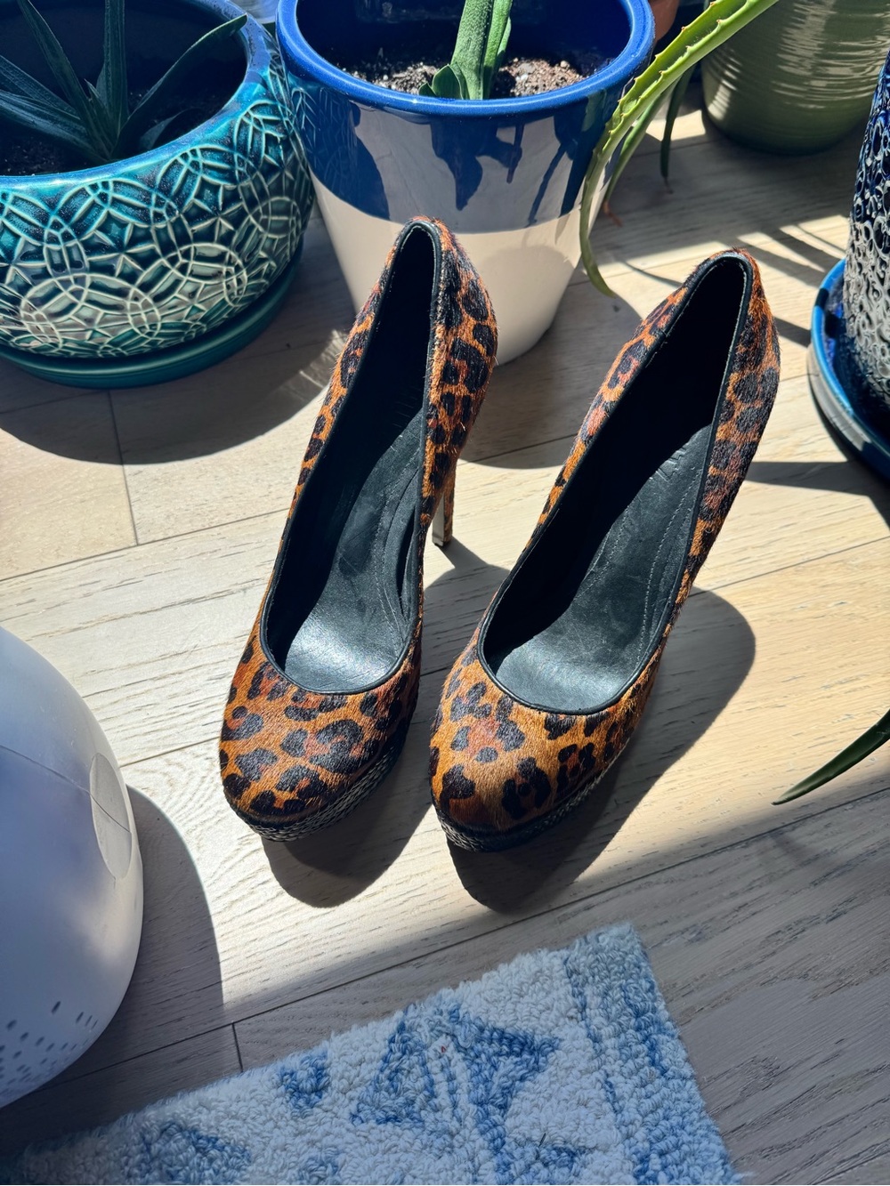 Leopard Print Platform Stiletto Heels - Women's Animal Print Pumps